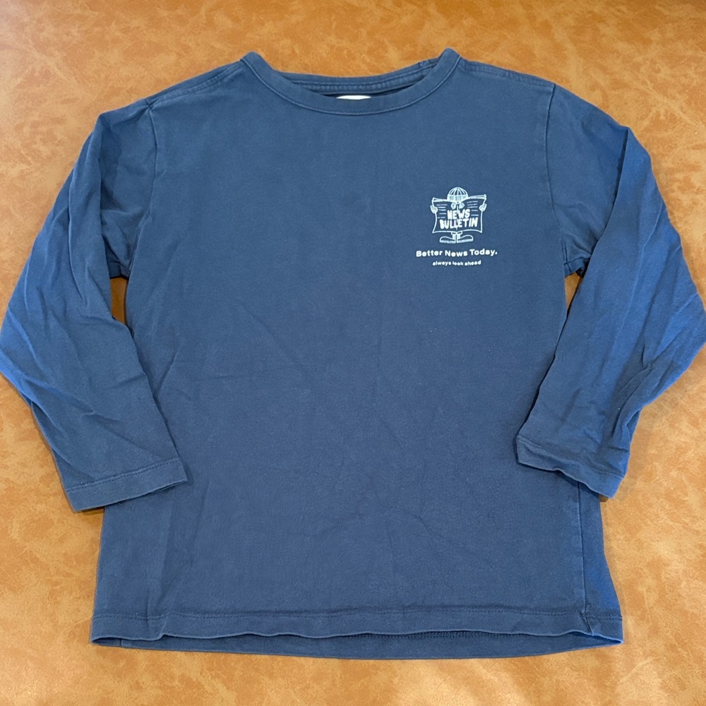Zara Navy Long Sleeve Boy’s Top - Crew Neck - Size 7